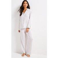 Boss Stripe Long Pyjama Set - Beige