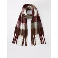 Mango Burgundy Check Scarf