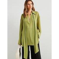 Mango Premium Chiffon Tie Neck Shirt