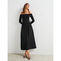 Mango Flared Dress With Ruffled Hem - Black