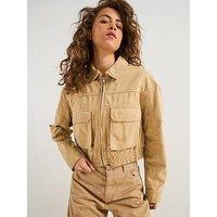 Hugo Adana Cropped Shacket - Beige