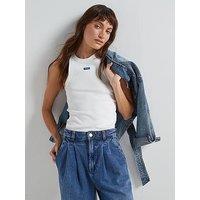 Hugo Easy Logo Tank Top - White
