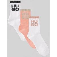 Hugo 3 Pack Logo Ribbed Ankle Socks - Multi