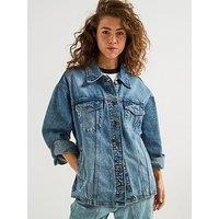 Hugo Icon Tie Waist Denim Jacket - Blue