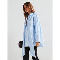 Mango Premium Chiffon Tie Neck Shirt - Blue