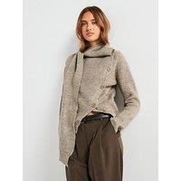 Mango Sweater With Scarf And Buttons - Green