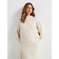 Mango Knitted Co-Ord Sweater - Cream