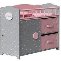 Teamson Kids Polka Dots Princess Baby Doll Crib With Cabinet And Cubby