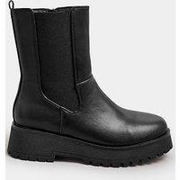 Yours Extra Wide Fit Chunky Wedge Chelsea Boot - Black