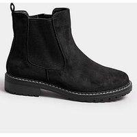 Yours Faux Suede Chelsea Boots In Extra Wide Eee Fit - Black