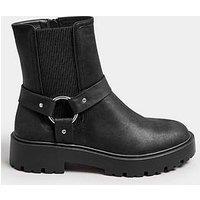 Yours Extra Wide Fit Chunky Biker Chelsea Boots - Black