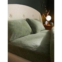 Silentnight Teddy Fleece Fitted Sheet - Sage - King