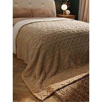 Silentnight Snugsie Family Blanket - Cable Knit - Natural