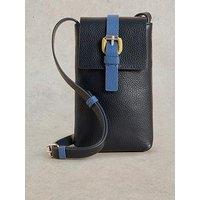 White Stuff Clara Buckle Leather Phone Bag - Navy