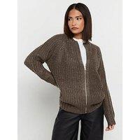 Pixiegirl Petite Knitted Bomber - Brown