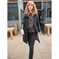 Joe Browns Black Longline Biker Jacket
