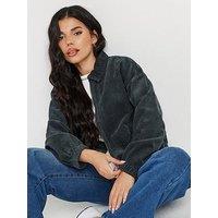 Pixiegirl Petite Cord Bomber Jacket - Grey