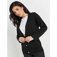 Pixiegirl Petite Boyfriend Cardigan - Black