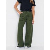 Long Tall Sally Tall Patch Pocket Wide Leg Jogger 34" - Green
