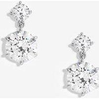 Jon Richard Silver Plated Double Bessel Drop Earrings