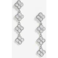 Jon Richard Silver Plated Crystal Bow Earrings