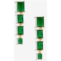 Jon Richard Gold Plated And Emerald Cubic Zirconia Multi Stone Drop Earrings