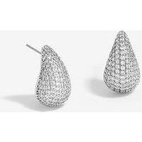 Jon Richard Rhodium Plated Cubic Zirconia Dome Earrings