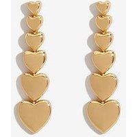 Mood Gold Graduated Heart Linear Drop Earrings