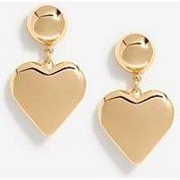 Mood Gold Polished Puffed Heart Drop Earrings