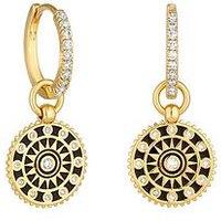 Jon Richard Gold Plated Enamel Compass Earrings - Gift Pouch