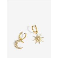 Jon Richard Gold Plated Celestial Opal Mis Match Earrings - Gift Pouch