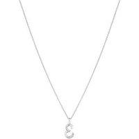 Simply Silver Sterling Silver 925 Polished And Cubic Zirconia Initial Pendant - E