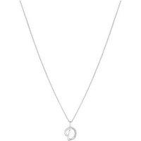Simply Silver Sterling Silver 925 Polished And Cubic Zirconia Initial Pendant - D