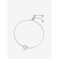 Simply Silver Sterling Silver 925 Crossover Heart Toggle Bracelet