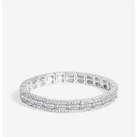 Jon Richard Silver Plated Crystal Baguette Stretch Bracelet