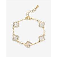 Jon Richard Gold Plated Mother Of Pearl Clover Bracelet