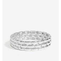 Jon Richard Silver Plated Polished Chain Stretch Bracelet