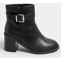 Yours Extra Wide Fit Buckle Block Heel Boot