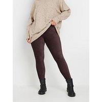 Yours Curve Cord Legging - Brown
