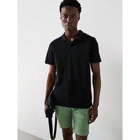 Everyday Pique Cuban Collar Polo Shirt - Black
