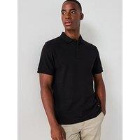 Very Man Interlock Concealed Placket Polo - Black