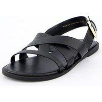 V By Very Extra Wide Fit Strappy Sandal - Black