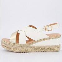 V By Very Wide Fit Wedge Sandal - White