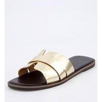 V By Very Leather Slider - Gold