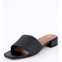 V By Very Weave Low Heel Sliders - Black