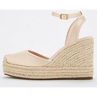 V By Very Closed Toe 2 Part Wedge - Nude