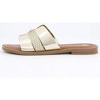 V By Very Comfort Wide Fit Comfort Sliders - Gold