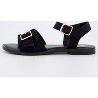 V By Very Comfort Wide Fit Comfort Sandal With Buckles - Black