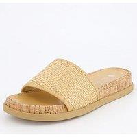 V By Very Raffia Cork Slider - Natural