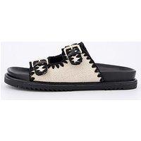 V By Very Double Buckle Footbed Sandal - Mono